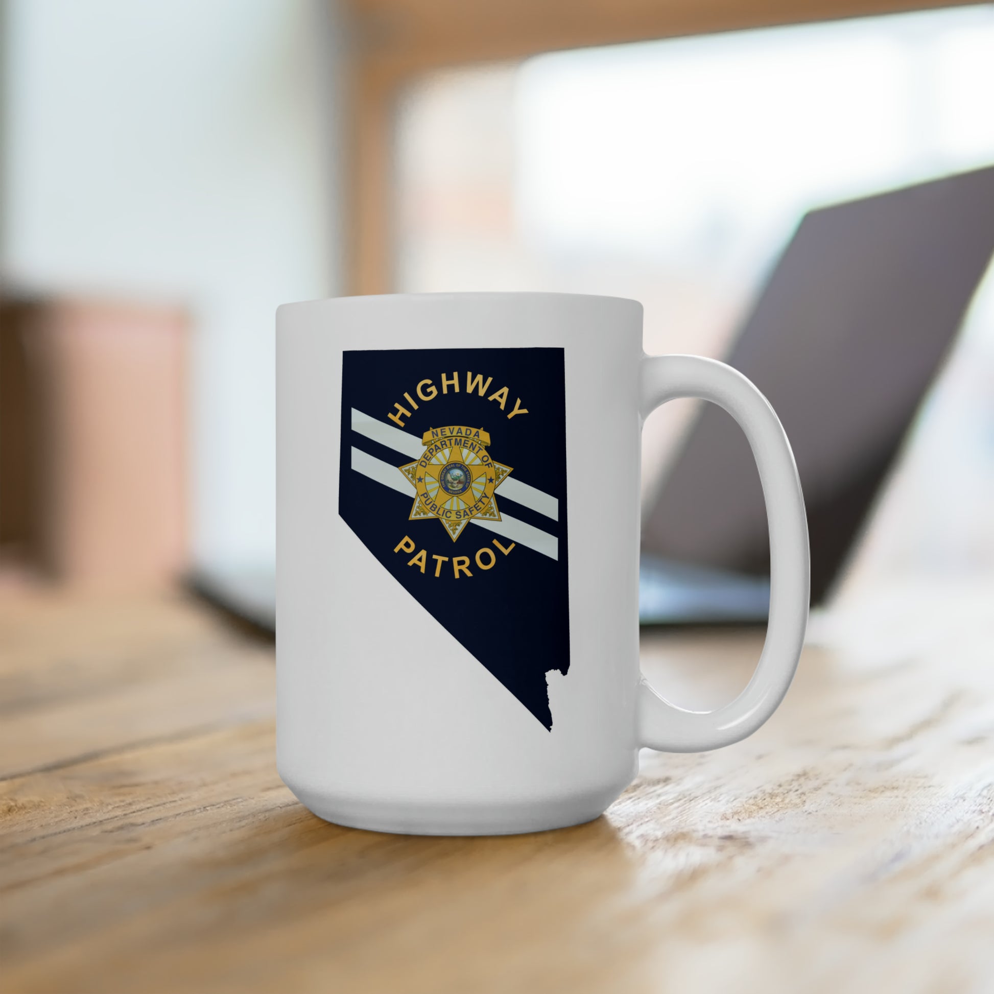 Nevada Highway Patrol Coffee Mug - Double Sided White Ceramic 15oz by TheGlassyLass.com