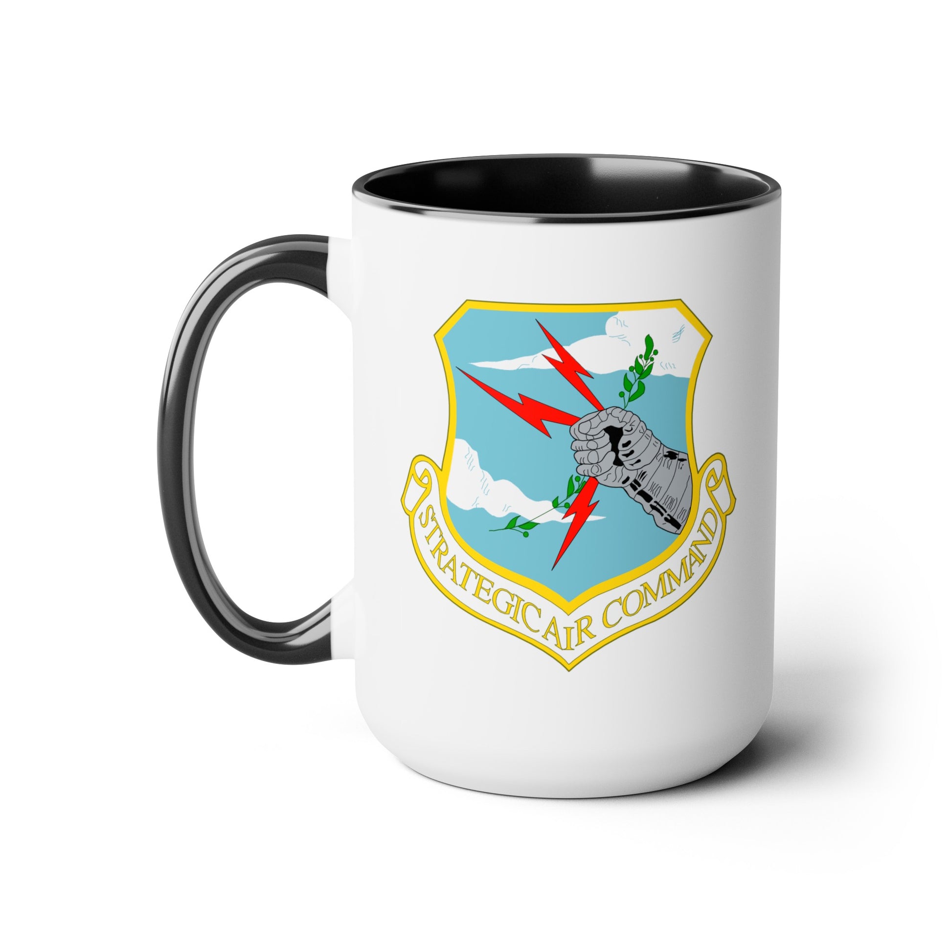 Strategic Air Command Coffee Mug - Double Sided Black Accent White Ceramic 15oz by TheGlassyLass.com