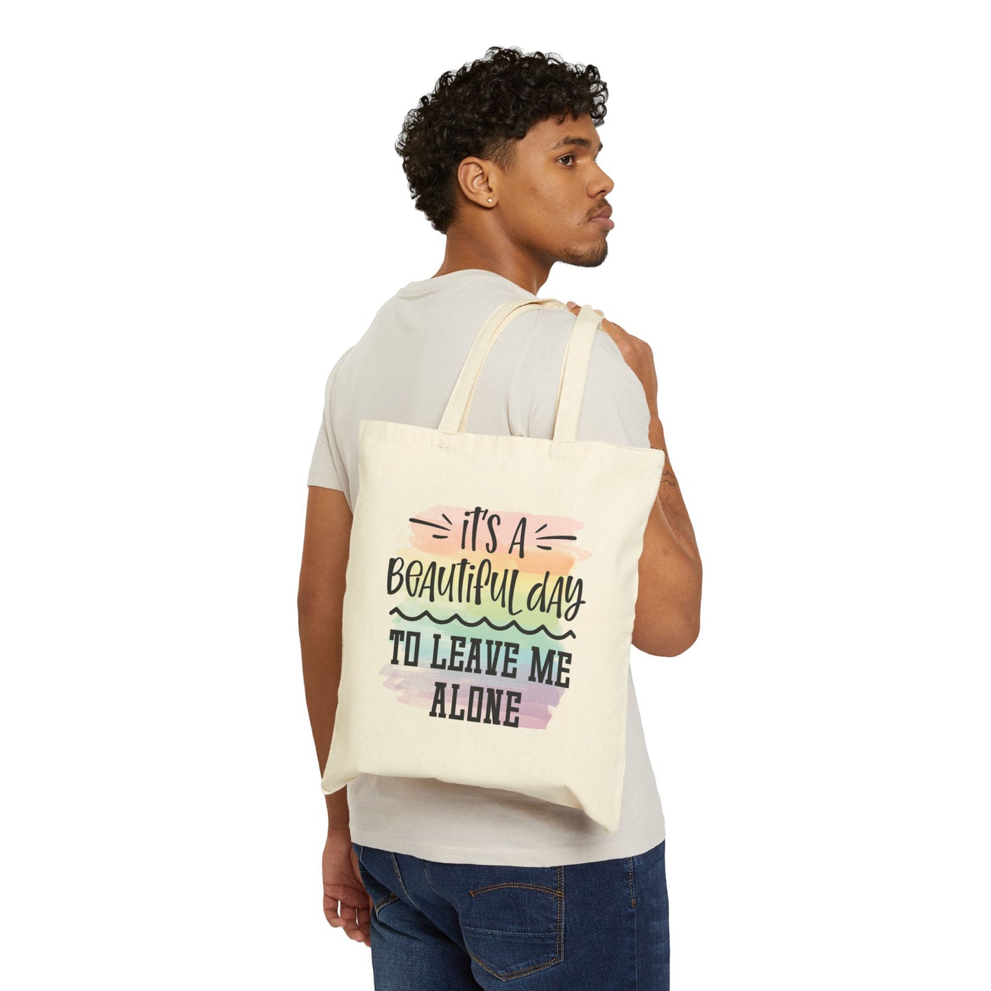 Leave Me Alone Logo Tote Bag - Heavyweight 100% Cotton Canvas by TheGlassyLass.com