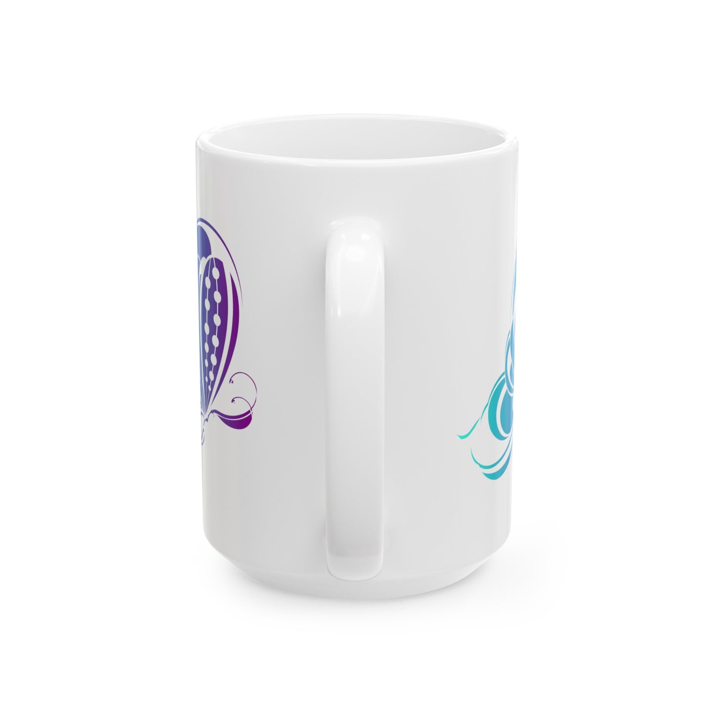 Butterfly Coffee Mug - Double Sided White Ceramic 15oz by TheGlassyLass.com