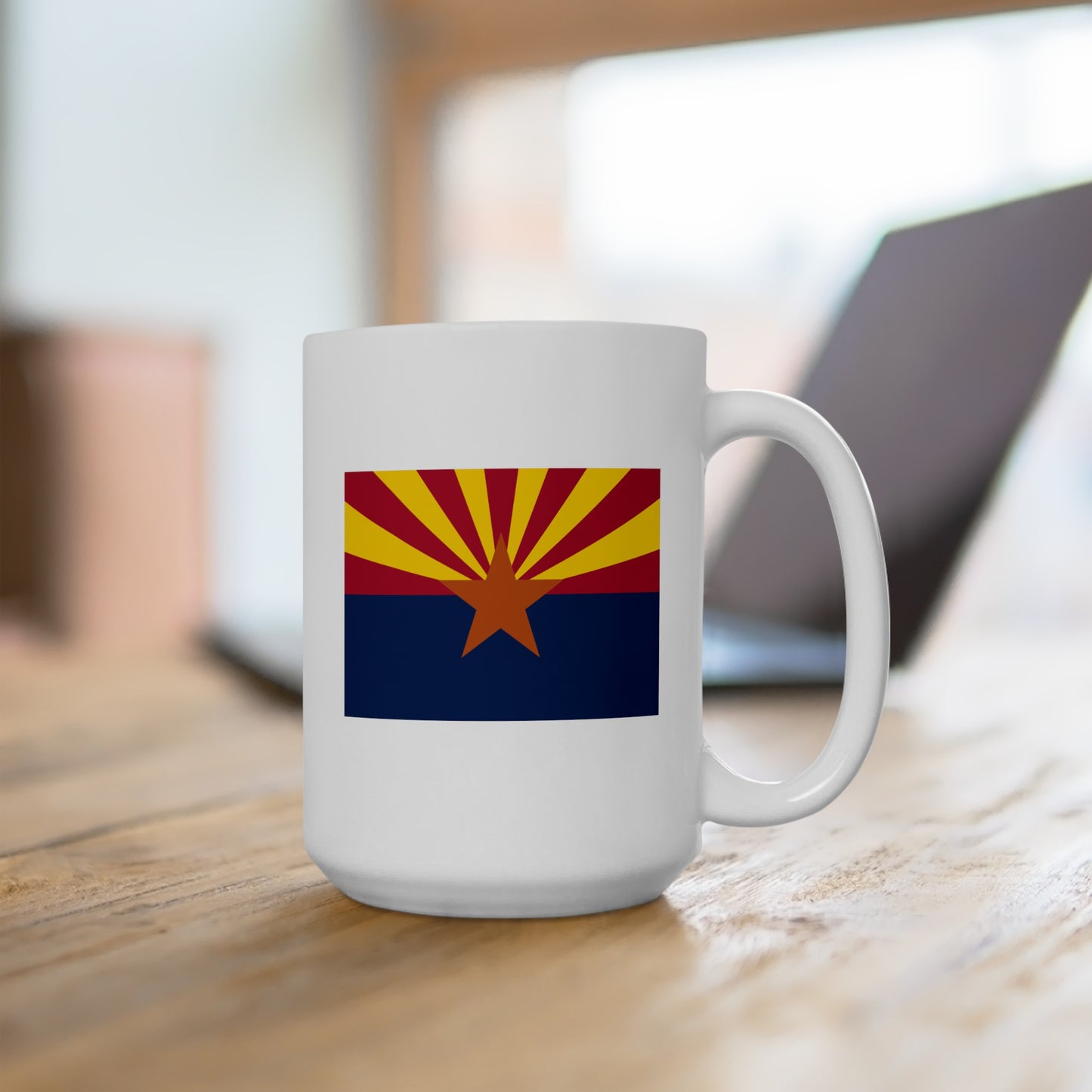 Arizona State Flag - Double Sided White Ceramic Coffee Mug 15oz by TheGlassyLass.com