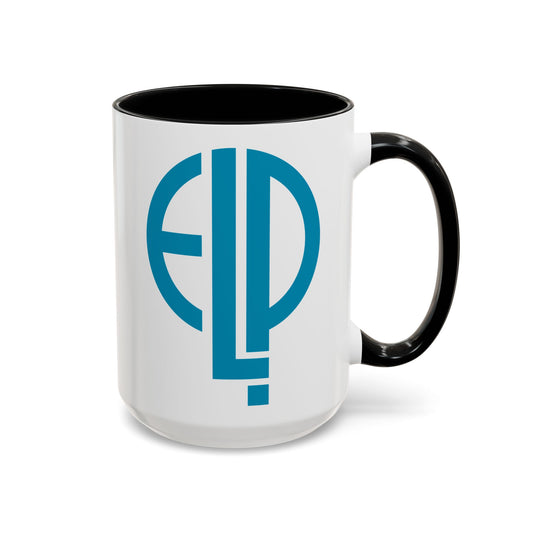 ELP Coffee Mug - Double Sided Black Accent White Ceramic 15oz by TheGlassyLass.com