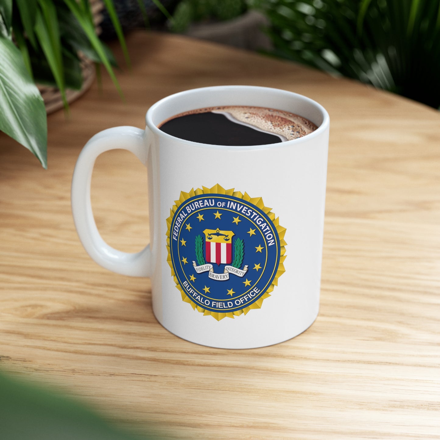 The FBI Buffalo Field Office Coffee Mug - Double Sided 11oz White Ceramic by TheGlassyLass.com