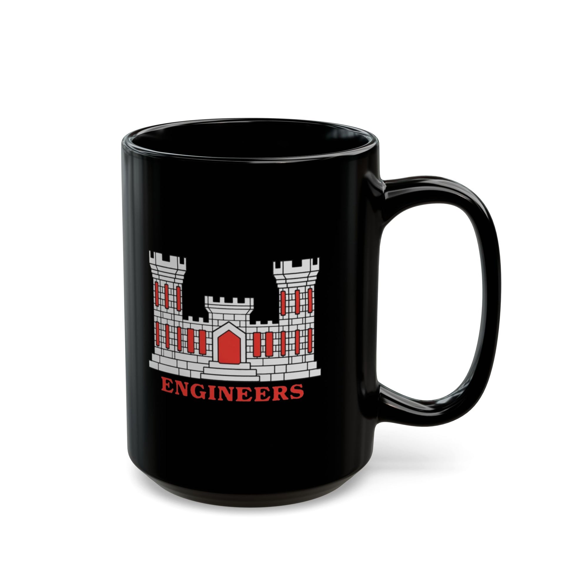 Double Sided Army Corps of Engineers Coffee Mug in Black by TheGlassyLass