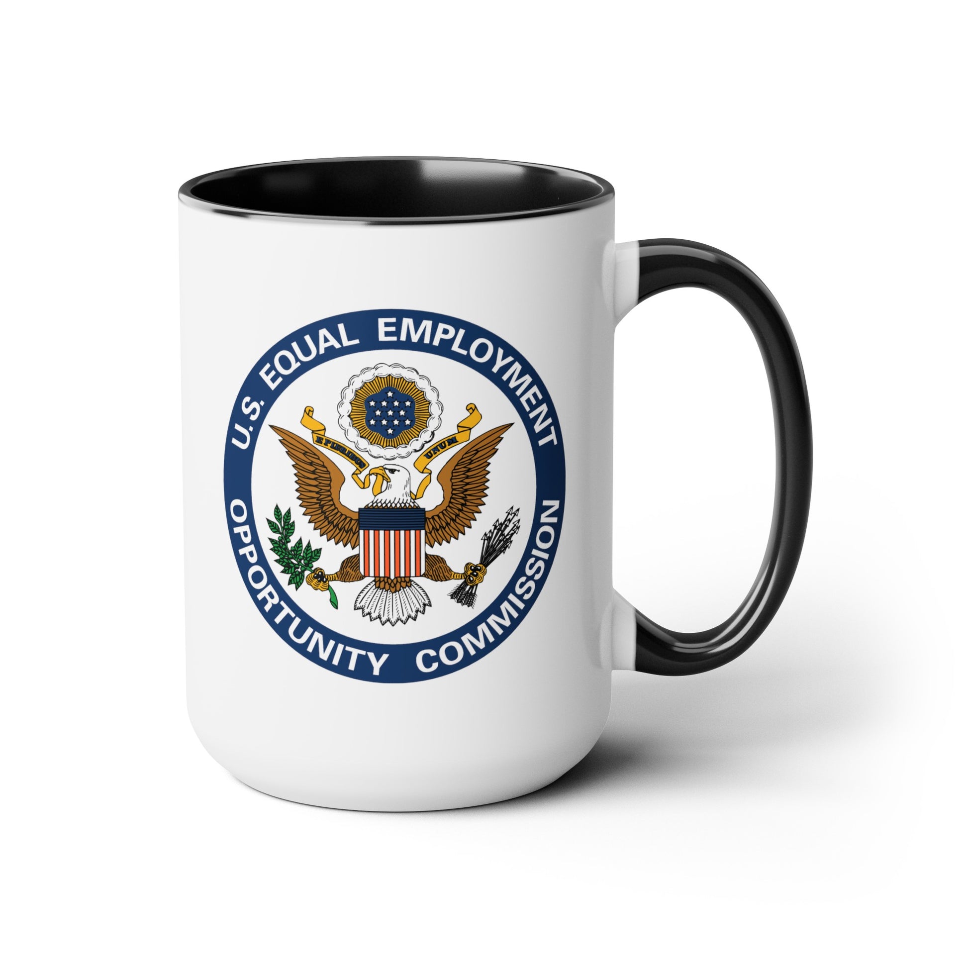 US EEOC Coffee Mug - Double Sided Black Accent White Ceramic 15oz by TheGlassyLass.com