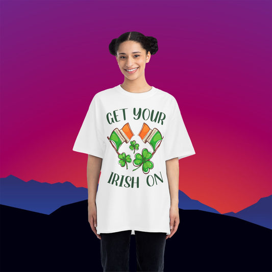 Get Your Irish On T-Shirt: (Hanes Beefy-T 100% Preshrunk Cotton Custom Printed by TheGlassyLass.com