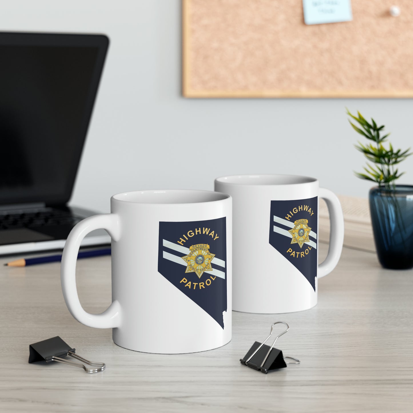 Nevada Highway Patrol Coffee Mug - Double Sided White Ceramic 11oz by TheGlassyLass.com