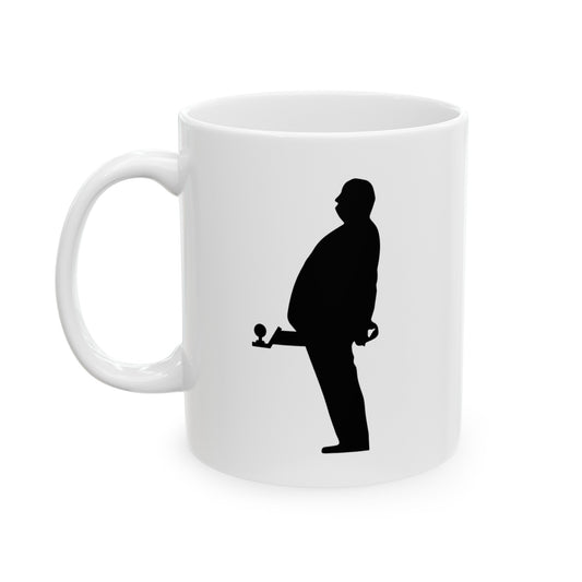 Hitchcock Presents Coffee Mug - Double Sided White Ceramic 11oz by TheGlassyLass.com