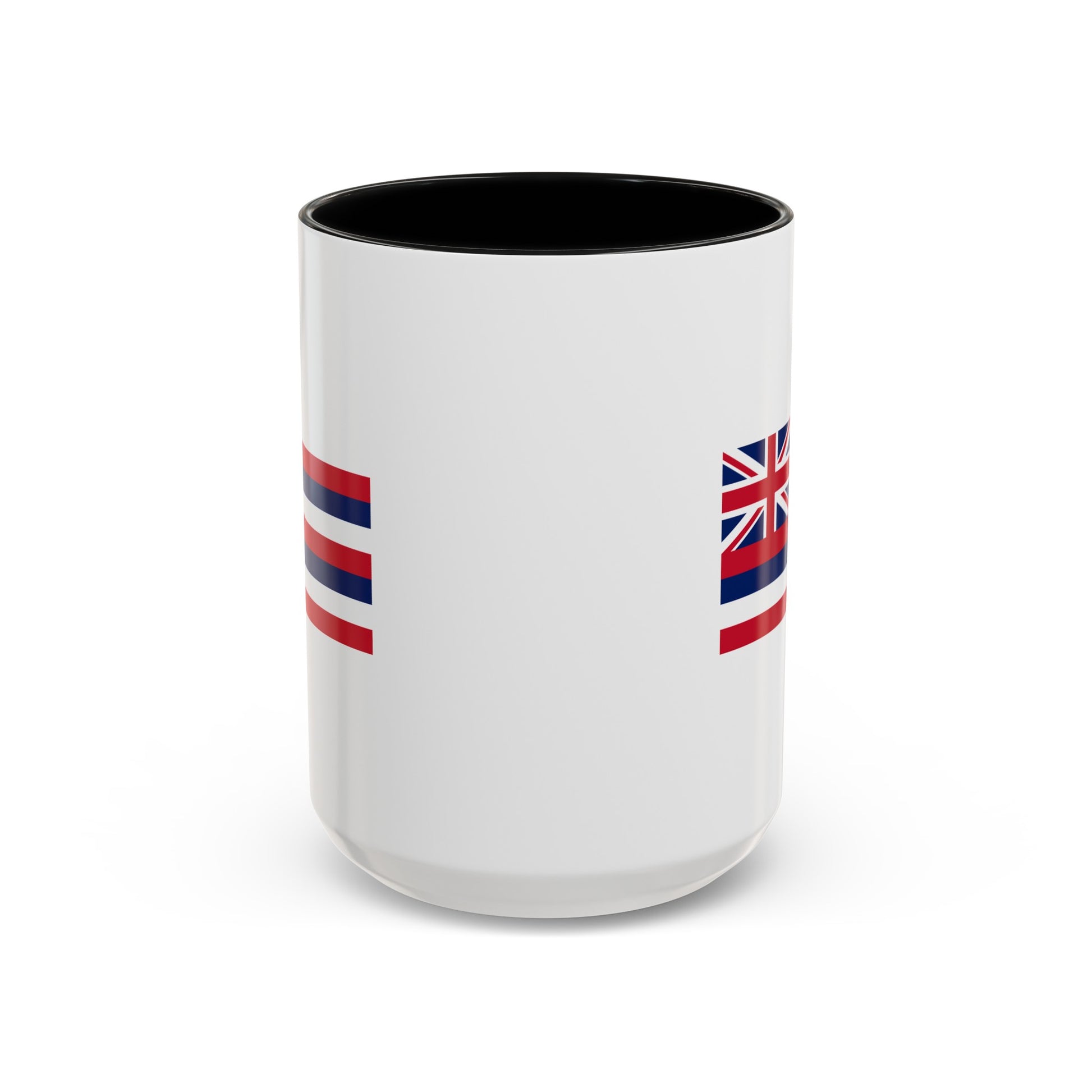 Hawaii State Flag - Double Sided Black Accent White Ceramic Coffee Mug 15oz by TheGlassyLass.com