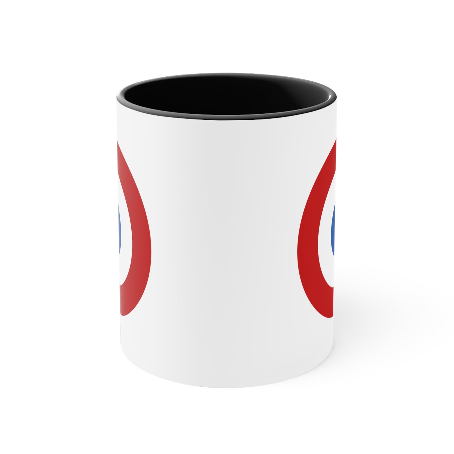 French Air Force Roundel Coffee Mug - Double Sided Black Accent Ceramic 11oz - by TheGlassyLass.com
