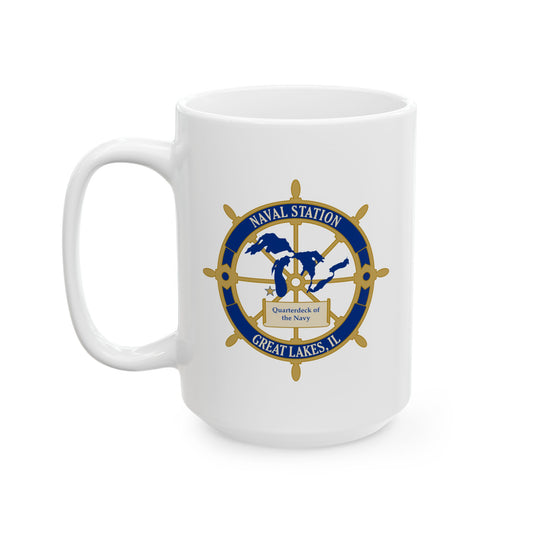 Naval Station Great Lakes Coffee Mug - Double Sided White Ceramic 15oz by TheGlassyLass.com