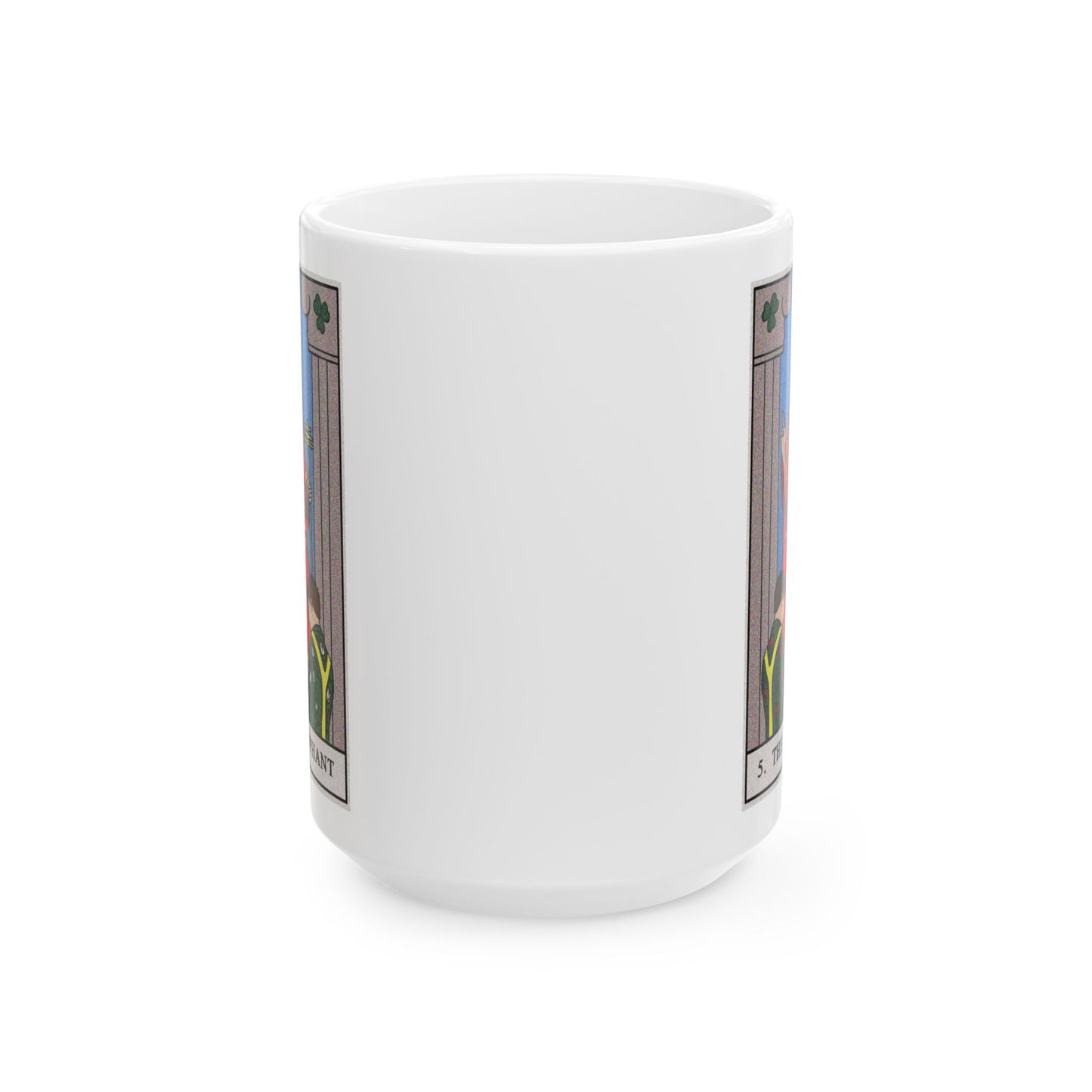 The Hierophant Tarot Card Coffee Mug - Double Sided White Ceramic 15oz by TheGlassyLass.com