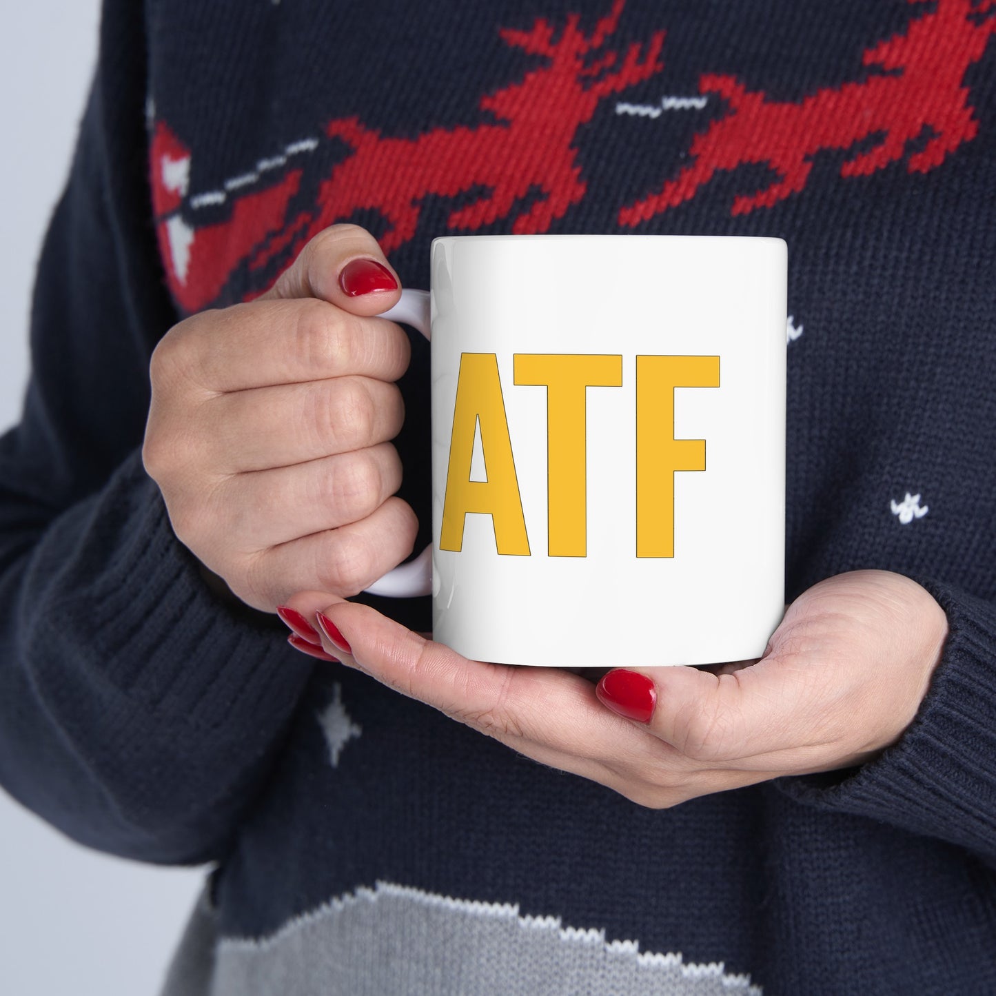 ATF Coffee Mug - Double Side White Ceramic 11oz by TheGlassyLass.com