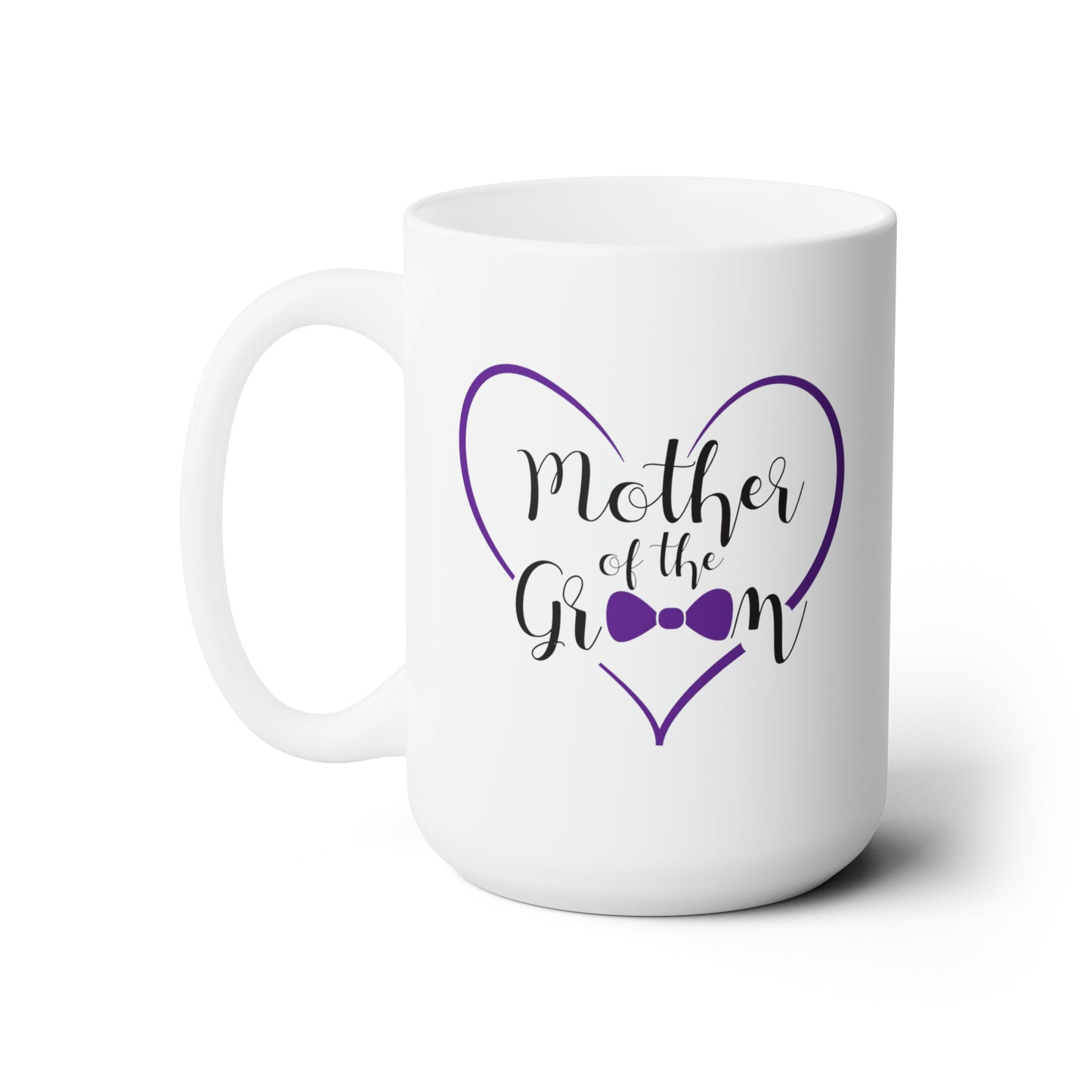 Mother of the Groom Coffee Mug - Double Sided White Ceramic 15oz - by TheGlassyLass.com