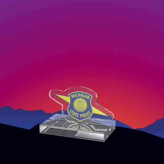 Michigan State Police Acrylic Standee by TheGlassyLass.com