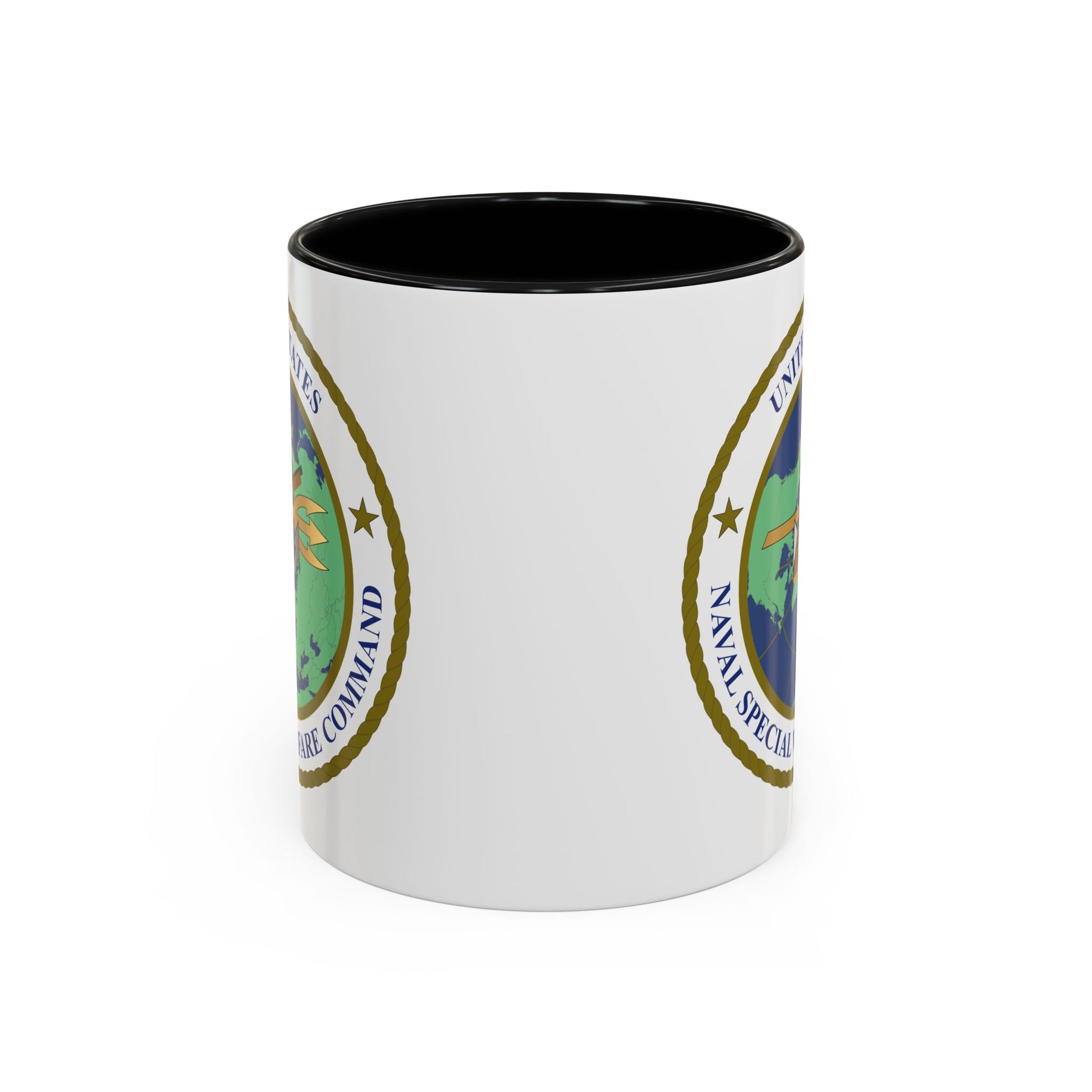 United States Naval Special Warfare Command Coffee Mug - Double Sided Black Accent White Ceramic 11oz by TheGlassyLass.com