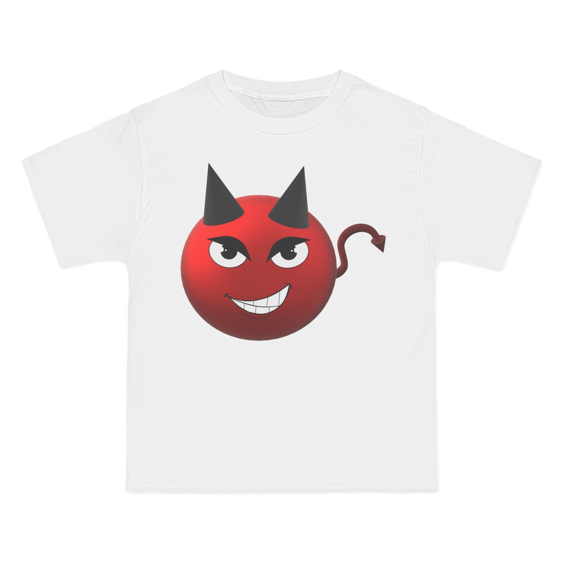 Devil Emoji T-Shirt: (Hanes Beefy-T 100% Preshrunk Cotton Custom Printed by TheGlassyLass.com