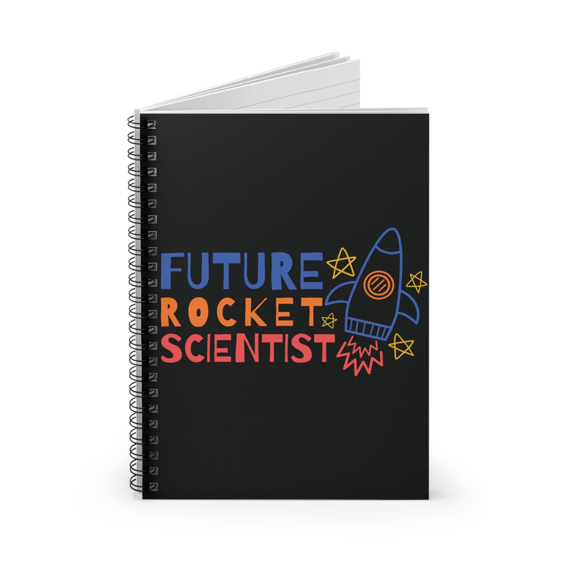 Future Rocket Scientist: Black Spiral Notebook - Log Books - Journals - Diaries - and More Custom Printed by TheGlassyLass