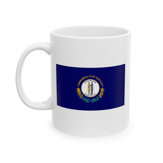Commonwealth of Kentucky State Flag - Double Sided White Ceramic Coffee Mug 11oz by TheGlassyLass.com
