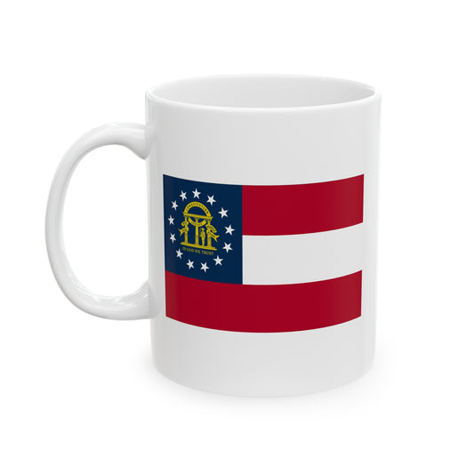 Georgia State Flag - Double Sided White Ceramic Coffee Mug 11oz by TheGlassyLass.com