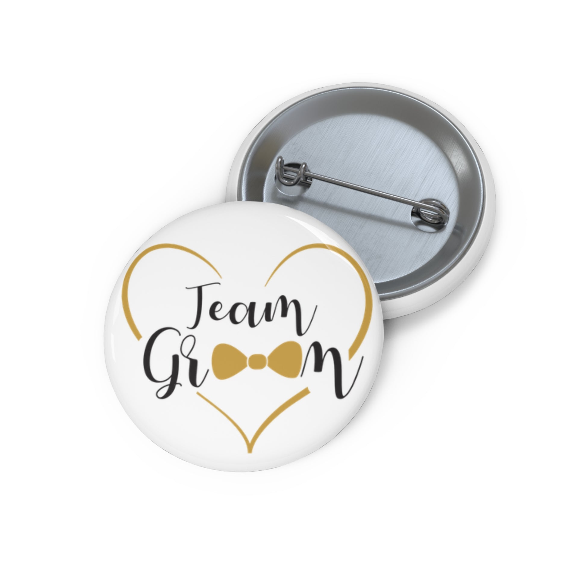 Team Groom Button 1.25" Round | Wedding Party Design by Jan at TheGlassyLass.com