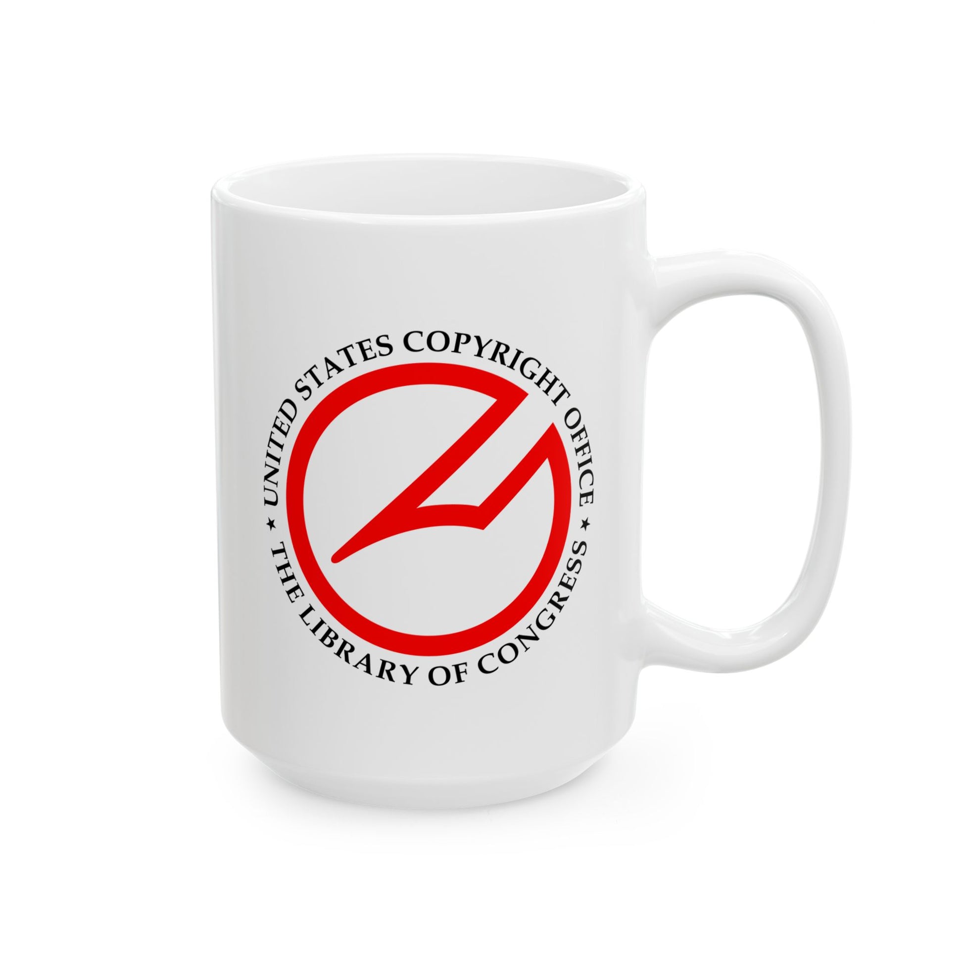 United State Copyright Office Coffee Mug - Double Sided Print, White Ceramic, 15oz by TheGlassyLass.com