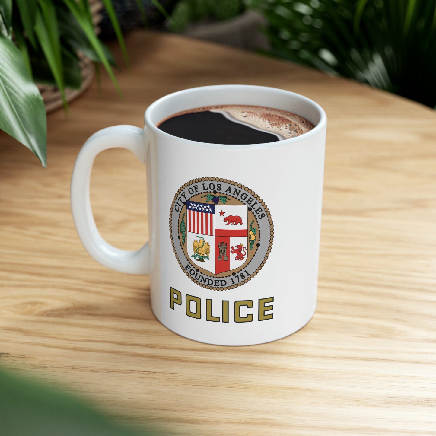 LAPD Coffee Mug - Double Sided White Ceramic 11oz by TheGlassyLass.com