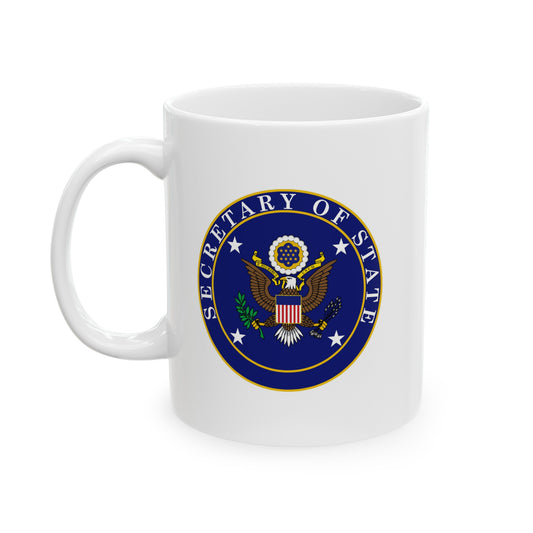 US Secretary of State Coffee Mug - Double Sided Print White Ceramic 11oz by TheGlassyLass.com