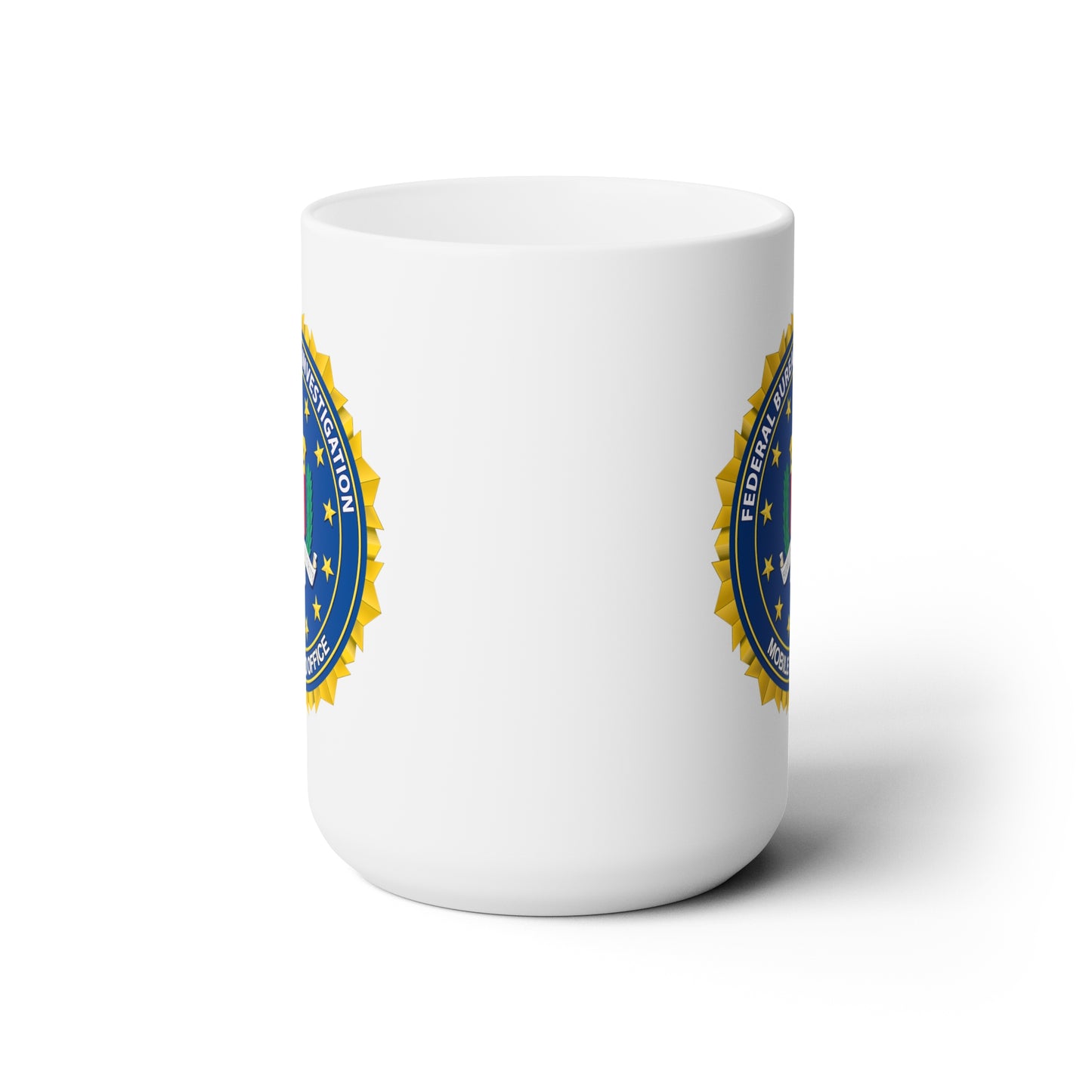 The FBI Mobile Field Office Coffee Mug - Double Sided White Ceramic 15oz - by TheGlassyLass.com