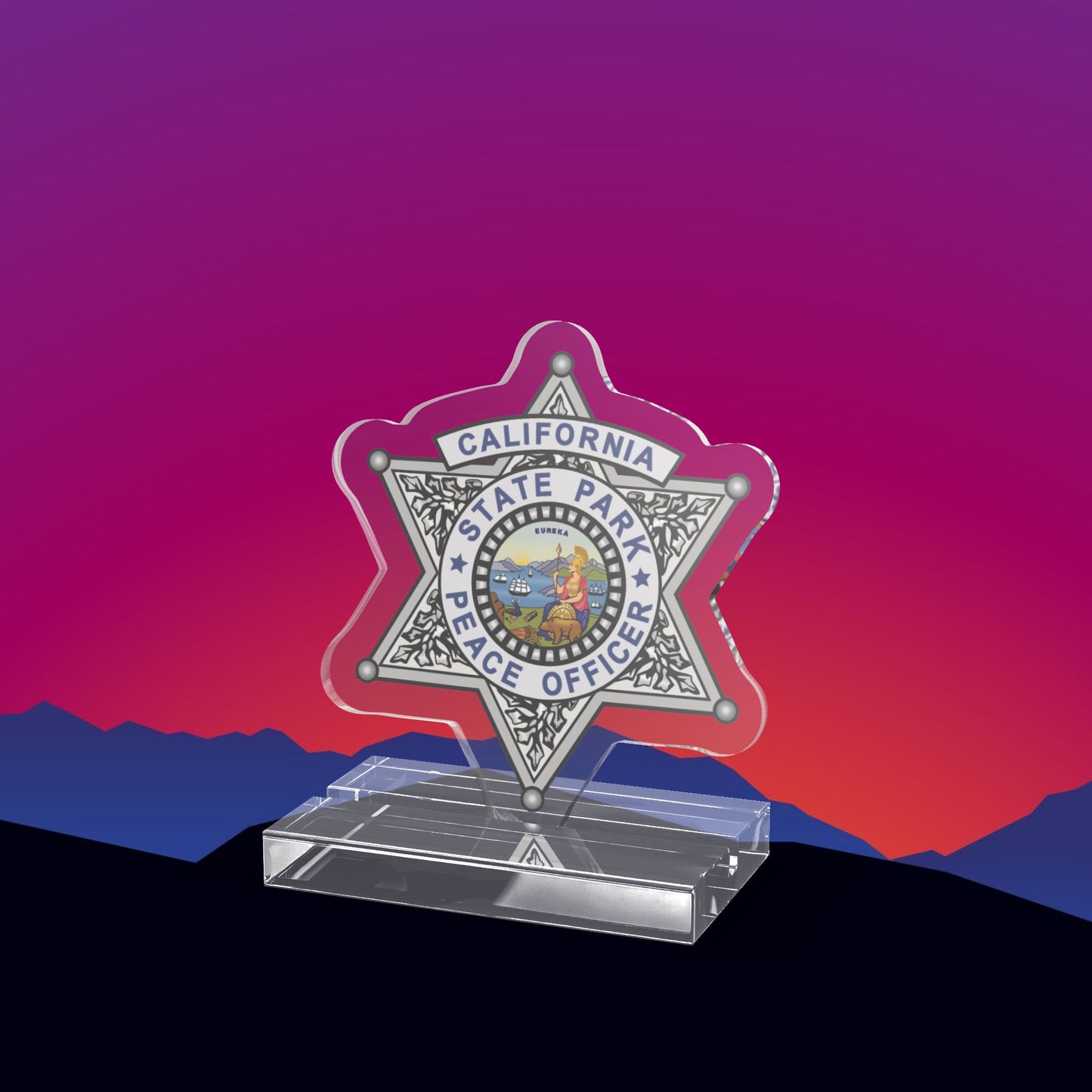 California State Park Peace Officer Acrylic Standee by TheGlassyLass.com