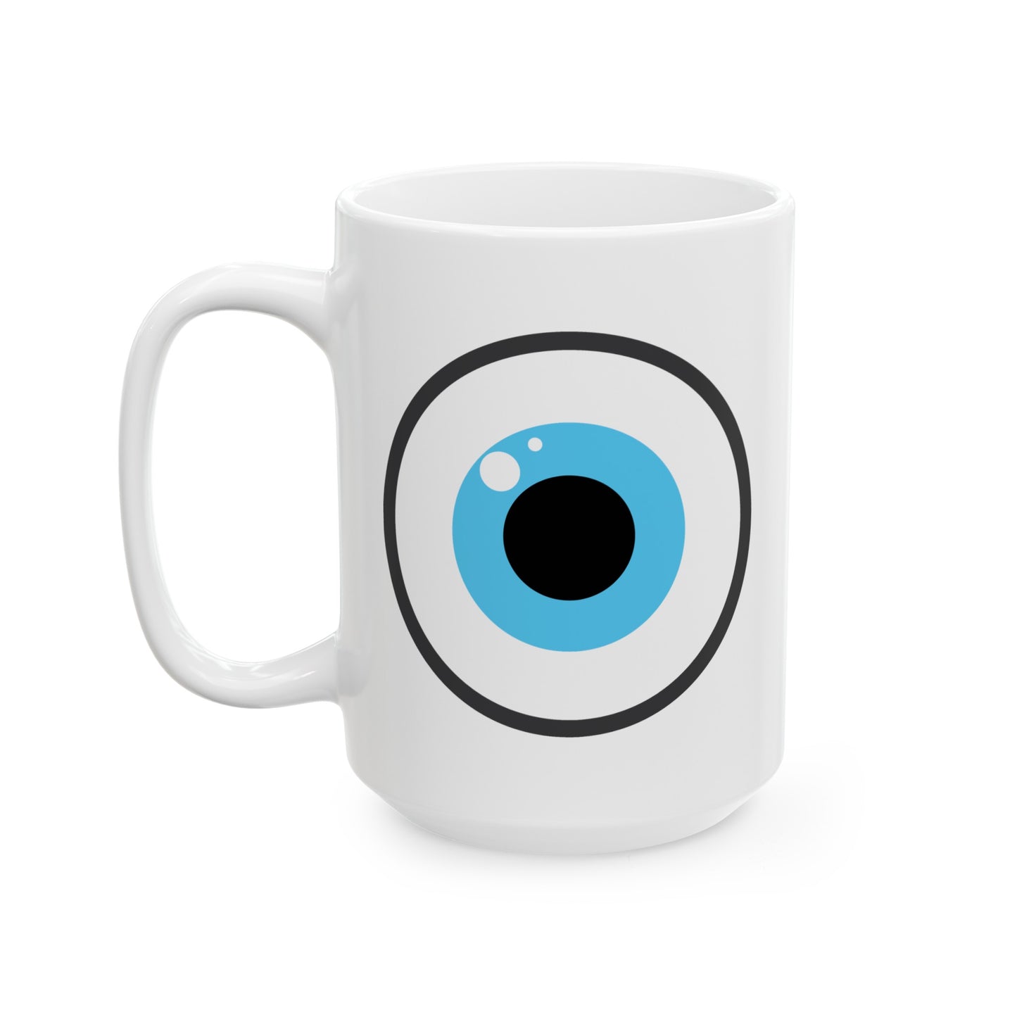 Eye on You Coffee Mug - Double Sided White Ceramic 15oz by TheGlassyLass.com