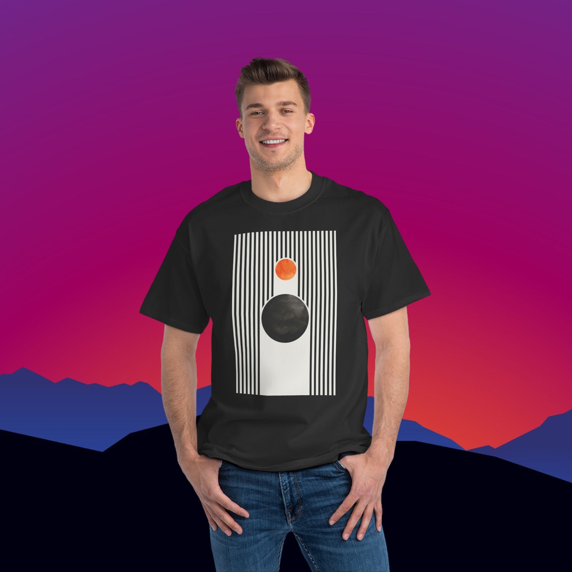 Solar Eclipse T-Shirt: (Hanes Beefy-T 100% Preshrunk Cotton Custom Printed by TheGlassyLass.com