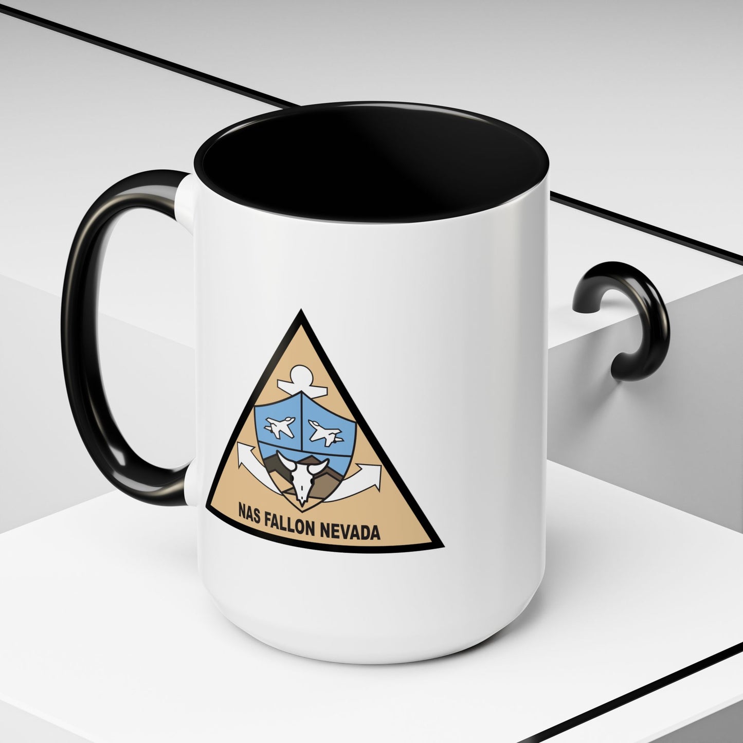 Naval Air Station Fallon Coffee Mug - Wrap Print Black Accent Ceramic 15oz - by TheGlassyLass.com