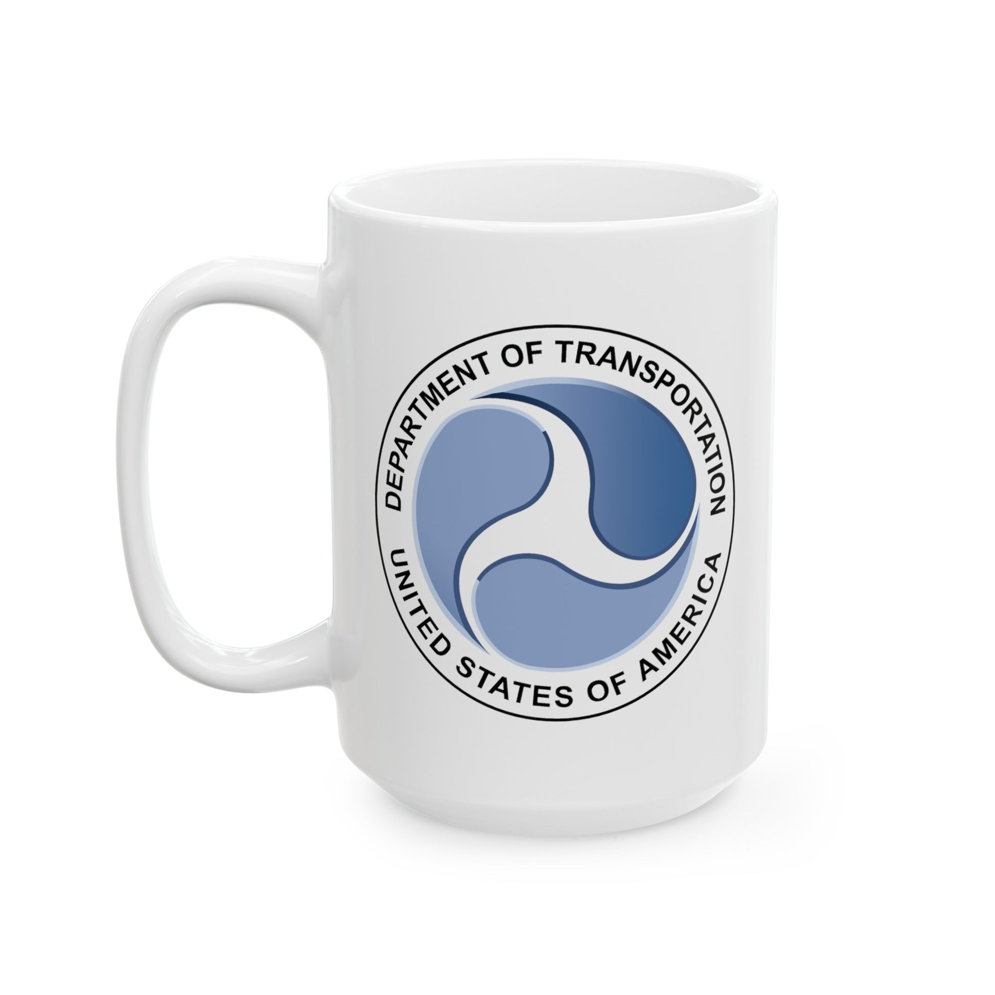 Department of Transportation Coffee Mug - Double Sided White Ceramic 15oz by TheGlassyLass.com