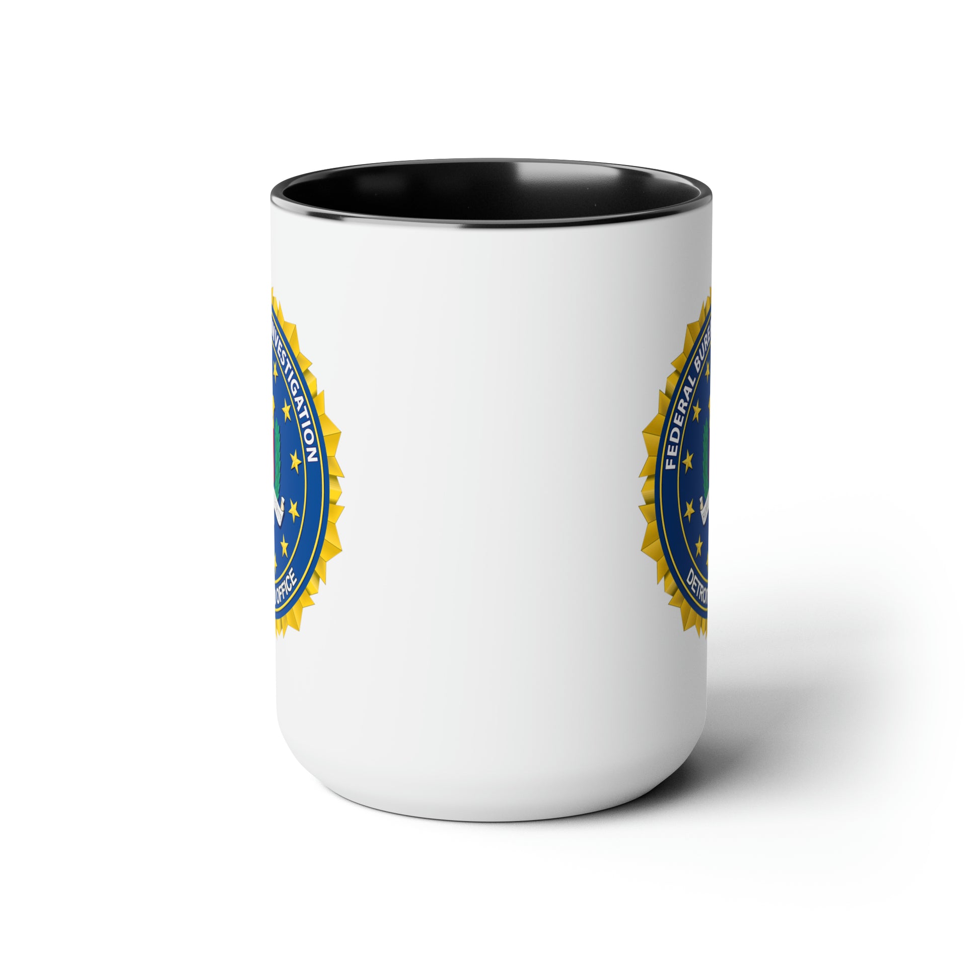 The FBI Detroit Field Office Coffee Mug - Double Sided Black Accent Ceramic 15oz by TheGlassyLass.com