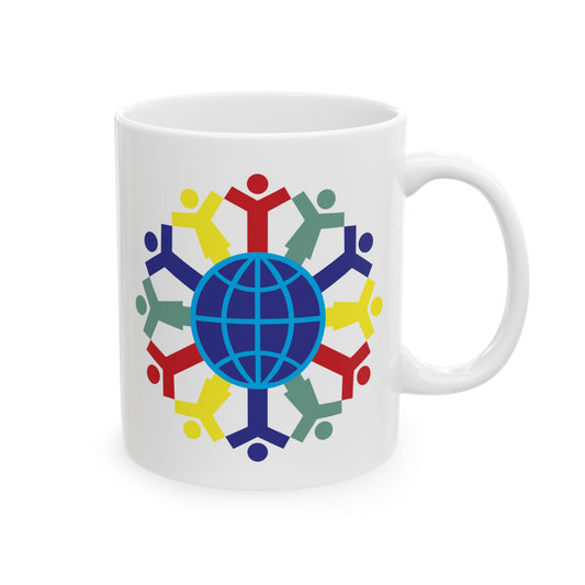 Joy To The World Coffee Mug - Double Sided White Ceramic 11oz by TheGlassyLass.com