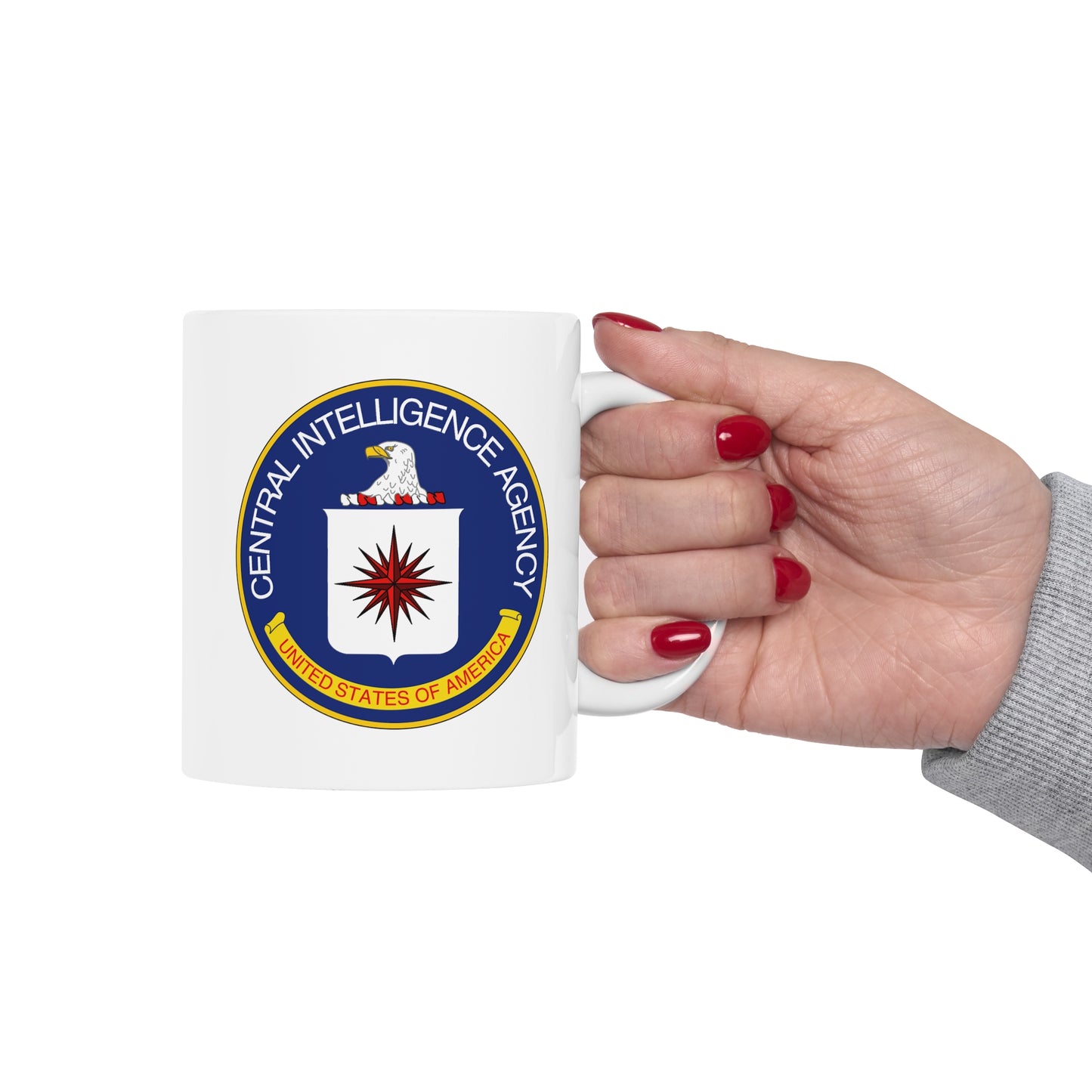 CIA Logo Coffee Mug - Double Sided White Ceramic 11oz by TheGlassyLass.com