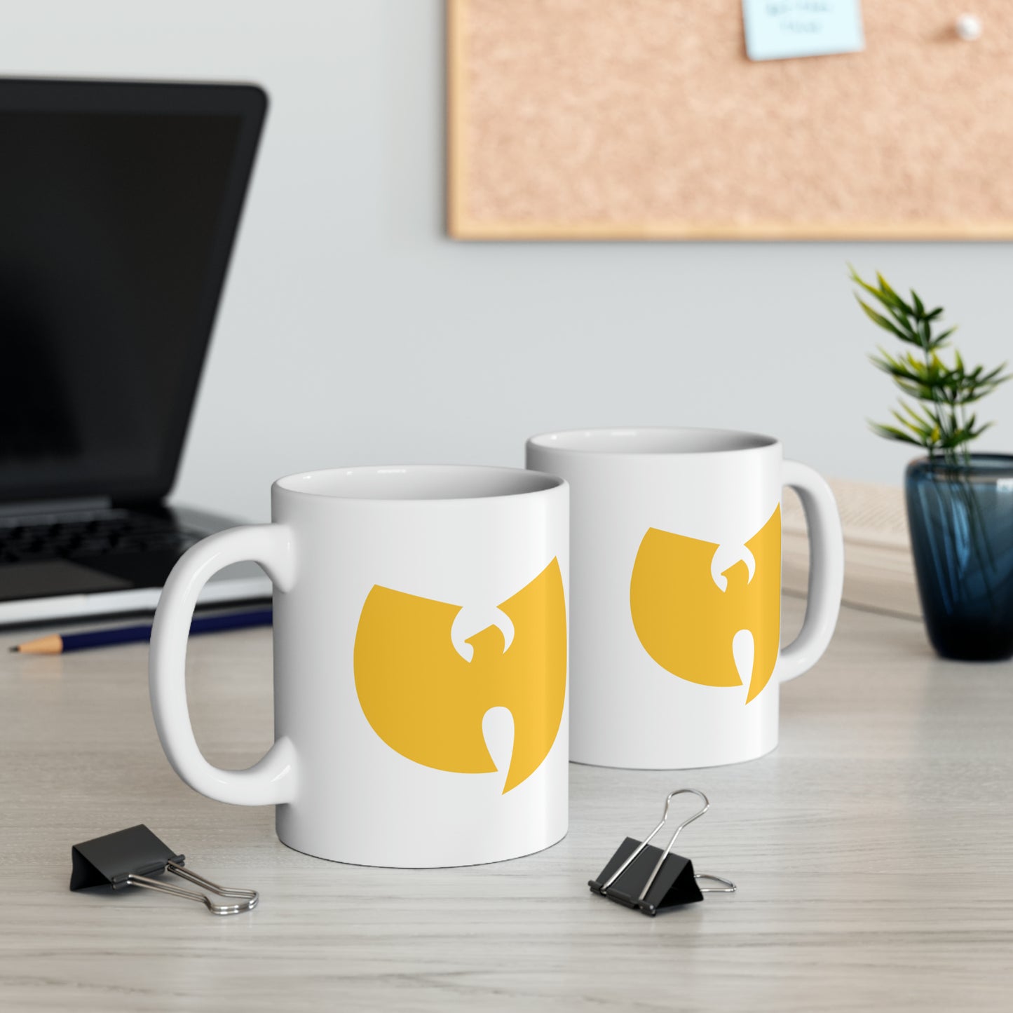 Wu-Tang Yellow Coffee Mug - Double Sided White Ceramic 11oz by TheGlassyLass.com