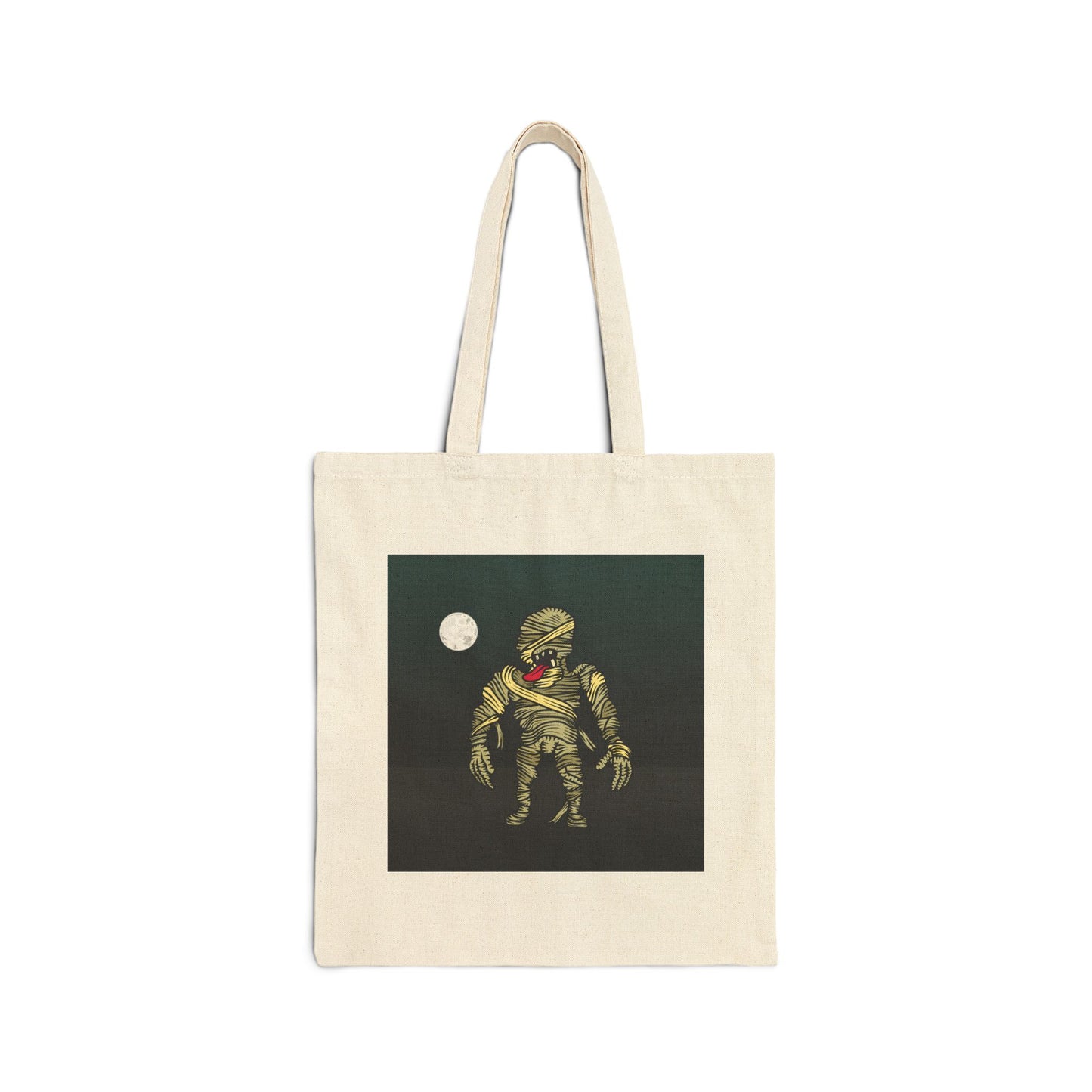 The Mummy Haunted Halloween Trick or Treat Tote Bag - Heavyweight 100% Cotton Canvas by TheGlassyLass.com