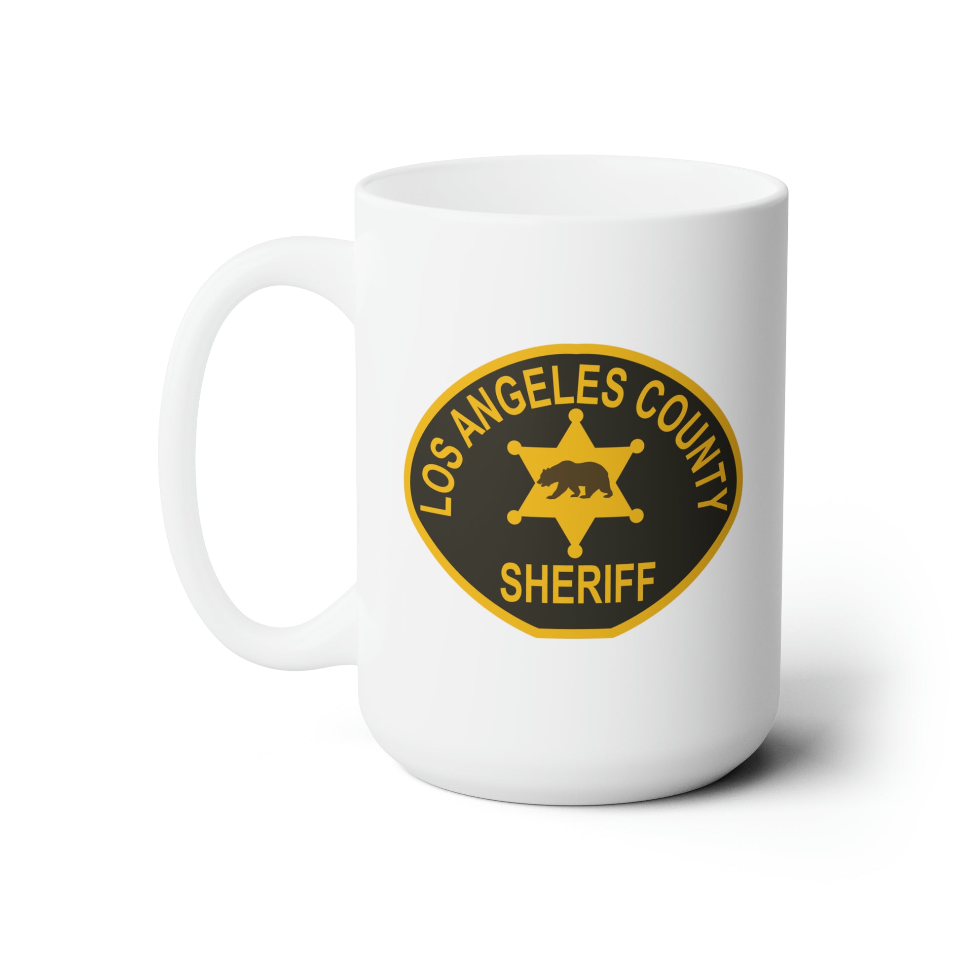 Los Angeles County Sheriff Coffee Mug&nbsp; - Double Sided White Ceramic 15oz by TheGlassyLass.com