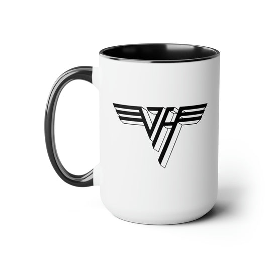 Van Halen Coffee Mug - Double Sided Black Accent White Ceramic 15oz by TheGlassyLass.com