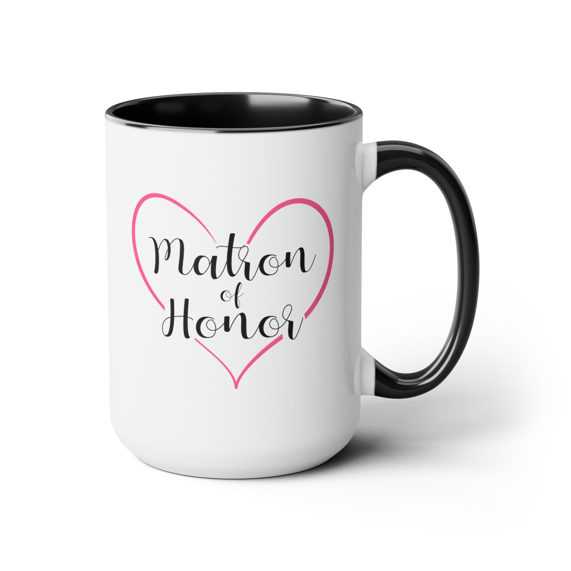 Matron of Honor Coffee Mug - Double Sided Black Accent Ceramic 15oz by TheGlassyLass.com