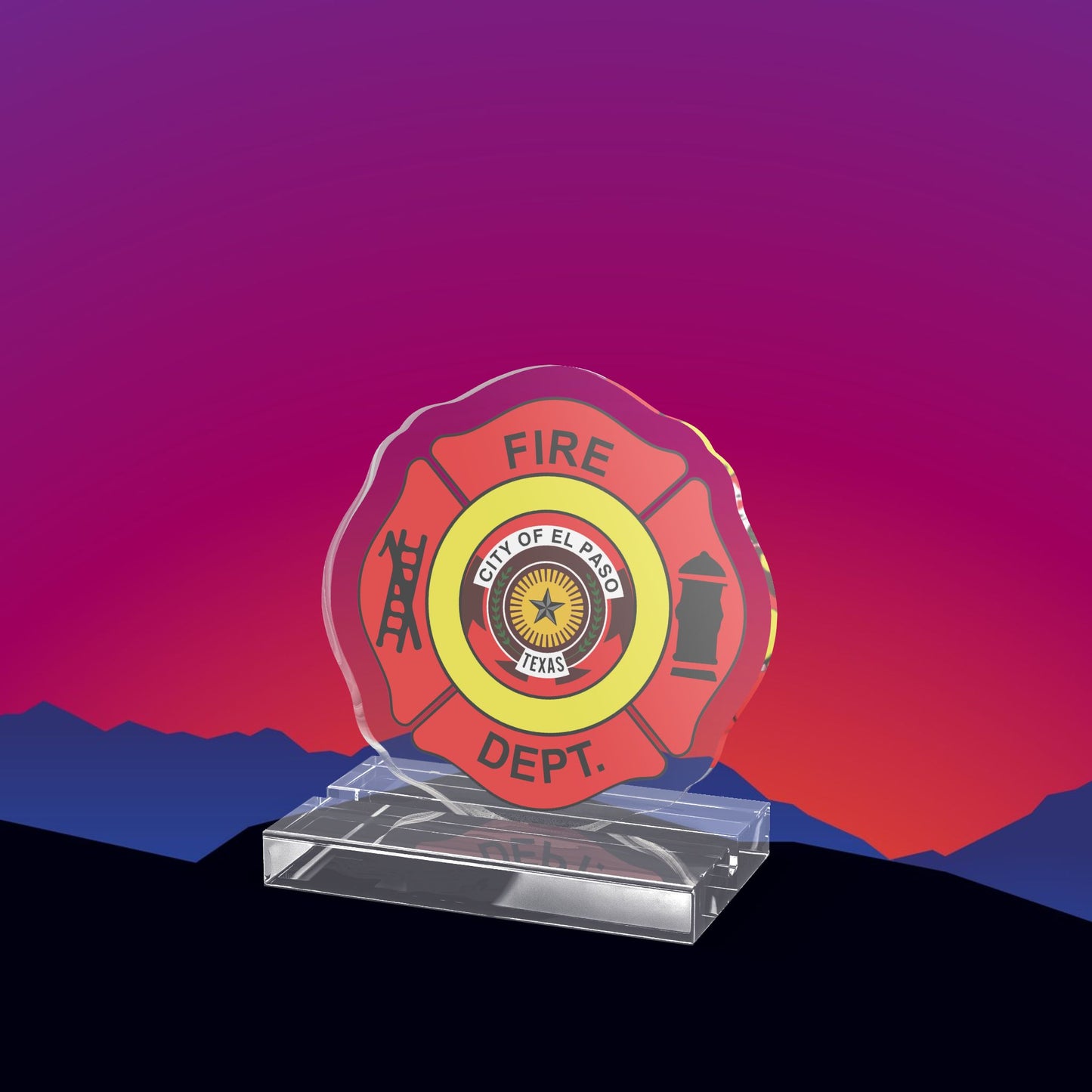 El Paso Fire Department Acrylic Standee by TheGlassyLass.com