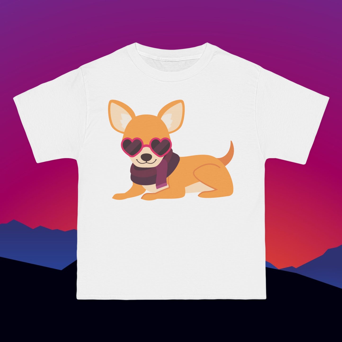 Fashionista Chihuahua T-Shirt: (Hanes Beefy-T 100% Preshrunk Cotton Custom Printed by TheGlassyLass.com