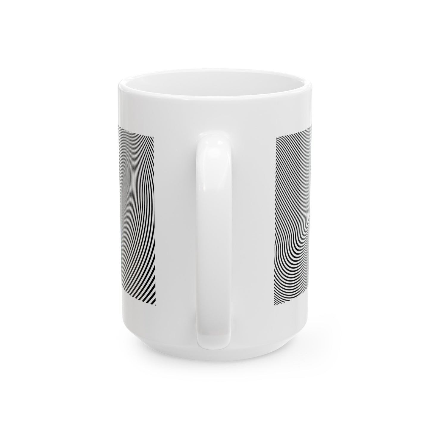Spiral Illusion Coffee Mug - Double Sided White Ceramic 15oz by TheGlassyLass.com