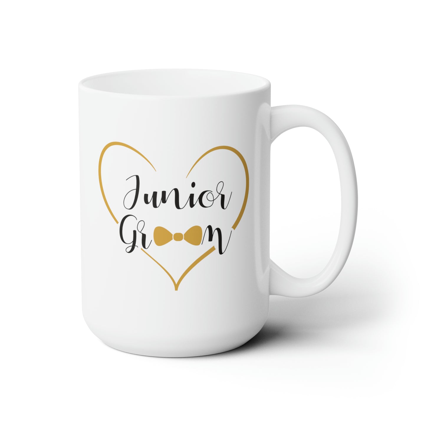 Junior Groom Cocoa Mug - Double Sided White Ceramic 15oz - by TheGlassyLass.com