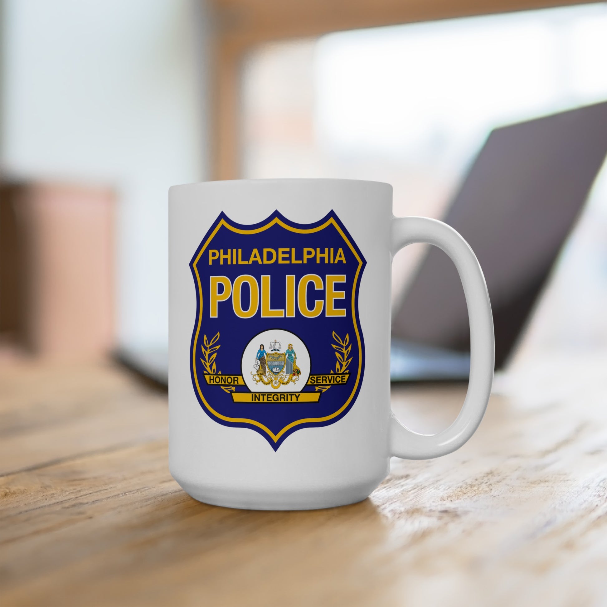 Philadelphia Police Coffee Mug - Double Sided White Ceramic 15oz by TheGlassyLass.com