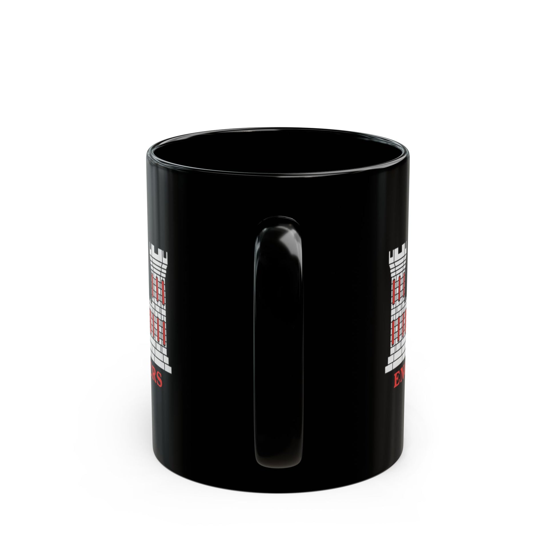 Double Sided Army Corps of Engineers Coffee Mug in Black by TheGlassyLass