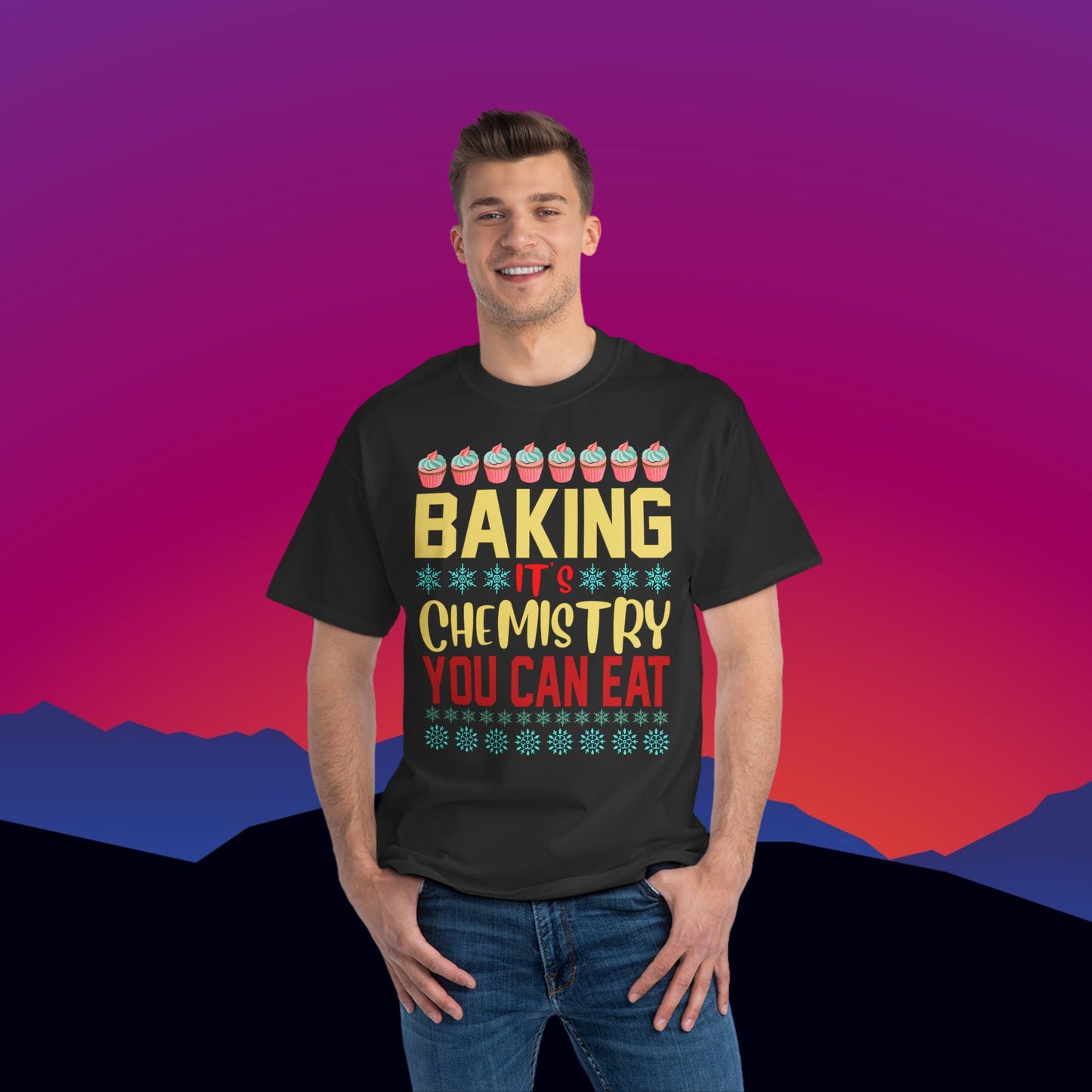 Baking - It's Chemistry You Can Eat T-Shirt: (Hanes Beefy-T 100% Preshrunk Cotton) Custom Printed by TheGlassyLass.com