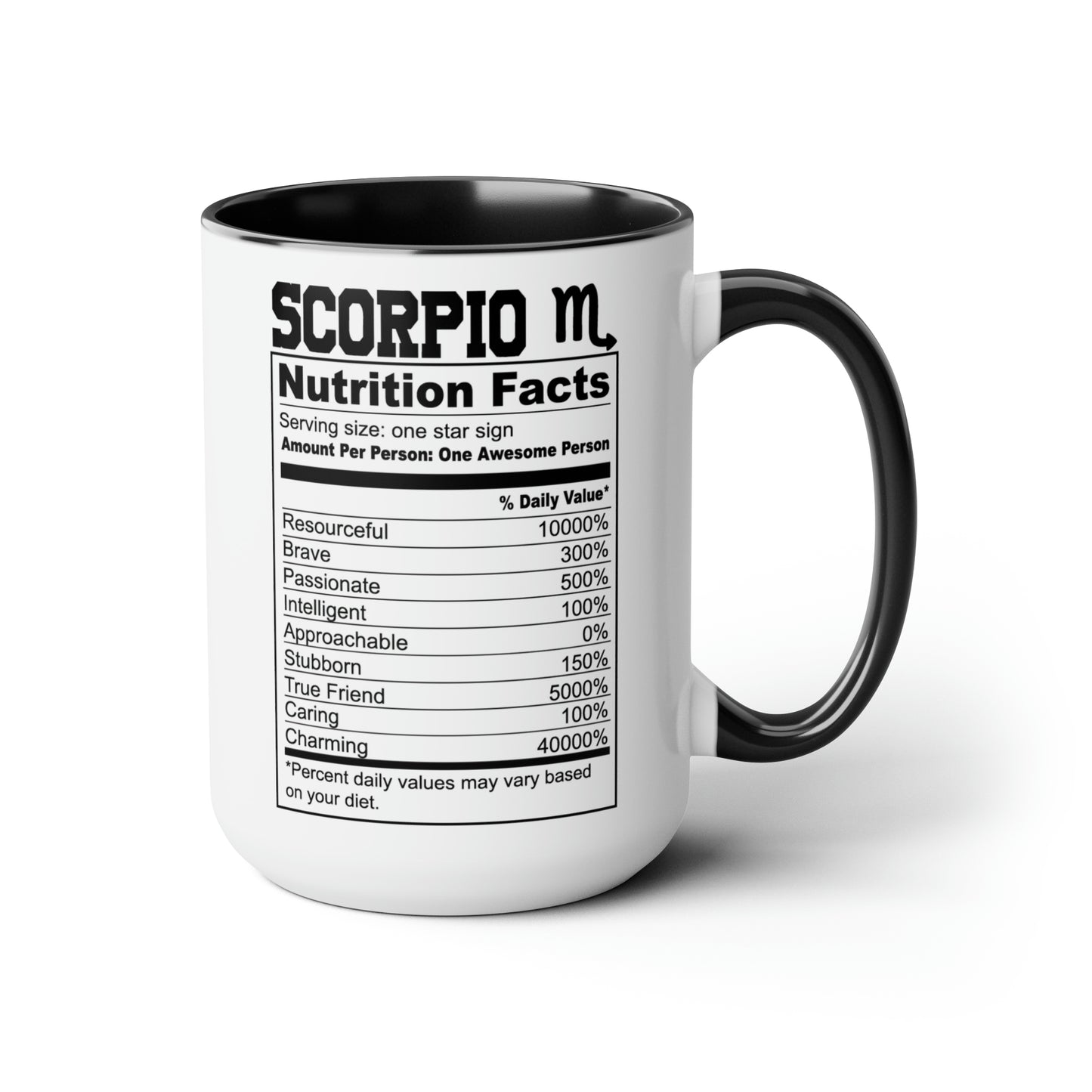 Scorpio Card Coffee Mug - Double Sided Black Accent Ceramic 15oz by TheGlassyLass.com